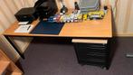 Gebruikt Bureau met Ladeblok en stoel, Ophalen, Met wielen, Gebruikt, Bureau