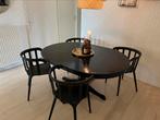 IKEA zwarte tafel, Huis en Inrichting, Tafels | Eettafels, 100 tot 150 cm, Rond, Gebruikt, Ophalen