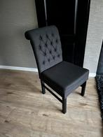 6 hele mooie en zeer nette gecapitonneerde eetkamerstoelen, Huis en Inrichting, Stoelen, Ophalen, Overige kleuren, Antraciet grijs knopen gecapitonneerd landelijk modern