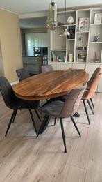 Ovale Mangohouten Eettafel 230x110 cm, Huis en Inrichting, Tafels | Eettafels, Ophalen, Gebruikt, 100 tot 150 cm, 200 cm of meer
