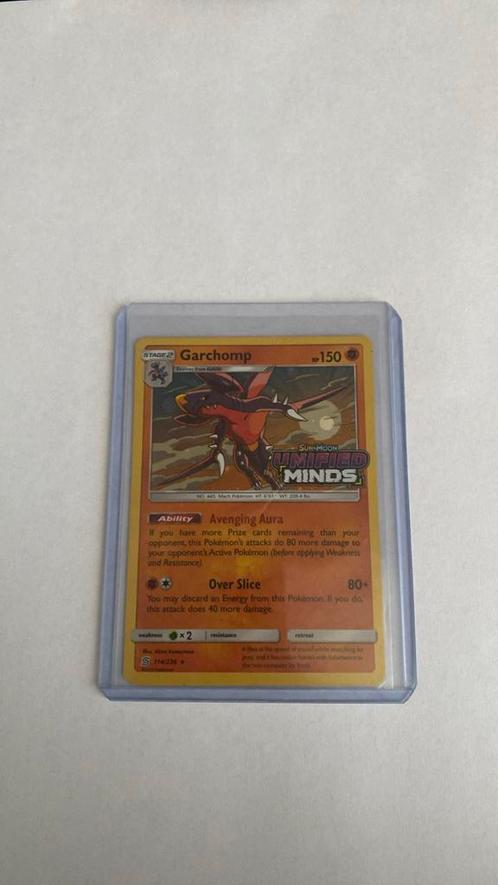Garchomp #114/236 stamped promo - unified minds sun & moon, Hobby en Vrije tijd, Verzamelkaartspellen | Pokémon, Nieuw, Losse kaart