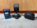 Olympus Trip 35 met Agfatronic flitser en lederen tas, Ophalen, Gebruikt, Compact, Olympus