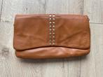 Leren clutch/schouderas, Ophalen of Verzenden, Zo goed als nieuw, Bruin, Avondtasje
