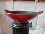 BK cuisine gietijzeren wok 33 cm rood wokpan pan, Gebruikt, Ophalen of Verzenden, Wok, Gietijzer