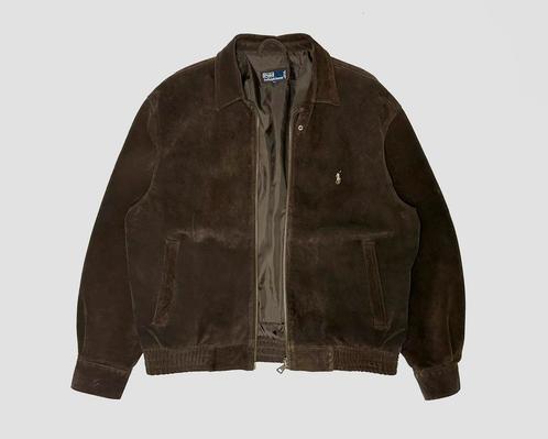 Polo Ralph Lauren Leather Nubuck Harrington Jacket, Kleding | Heren, Jassen | Zomer, Zo goed als nieuw, Maat 48/50 (M), Bruin