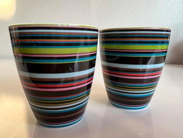 Set 2 Iittala Origo Bekers Roze Zwart Alfredo Häberli beschikbaar voor biedingen