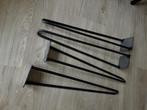 Hairpin Tafelpoten, staal, 4 stuks, zwart gecoat, 60cm, Ophalen, Tafelpoot, 50 tot 100 cm, 50 tot 100 cm
