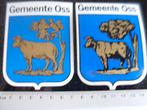 2x sticker plaats gemeente logo wapen embleem oss, Verzenden, Zo goed als nieuw, Overige typen
