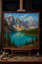 Turquoise meer in Banff schilderij op aanvraag, Verzenden