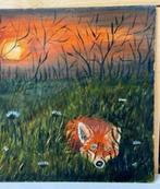Mooi schilderij, Zonsondergang vos - Joca Beeby 1980 art, Antiek en Kunst, Ophalen of Verzenden