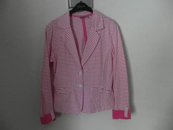 Vlot wit/roze sportief gestreept jasje merk Sandwich maat L beschikbaar voor biedingen