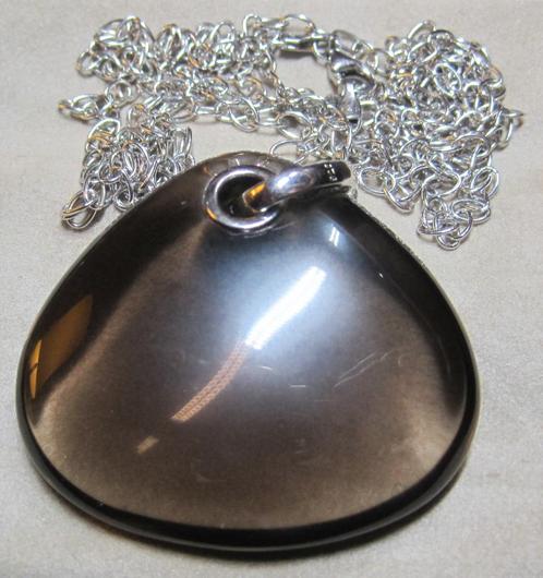 Excellent rookkwarts hanger met verguld zilver ketting 42 g, Sieraden, Tassen en Uiterlijk, Kettinghangers, Zo goed als nieuw