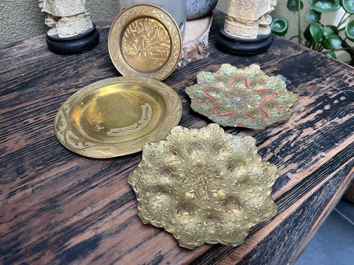 Marokkaanse vintage koperen bordjes wandbord, Antiek en Kunst, Antiek | Wandborden en Tegels, Ophalen of Verzenden