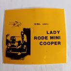 Oude QSL sticker.  Lady rode mini Cooper., Ophalen of Verzenden, Zo goed als nieuw