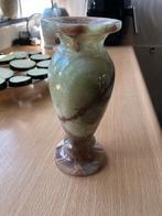 Fraaie marmeren / natuurstenen vaas. 18 cm., Steen, Gebruikt, Overige kleuren, Ophalen of Verzenden