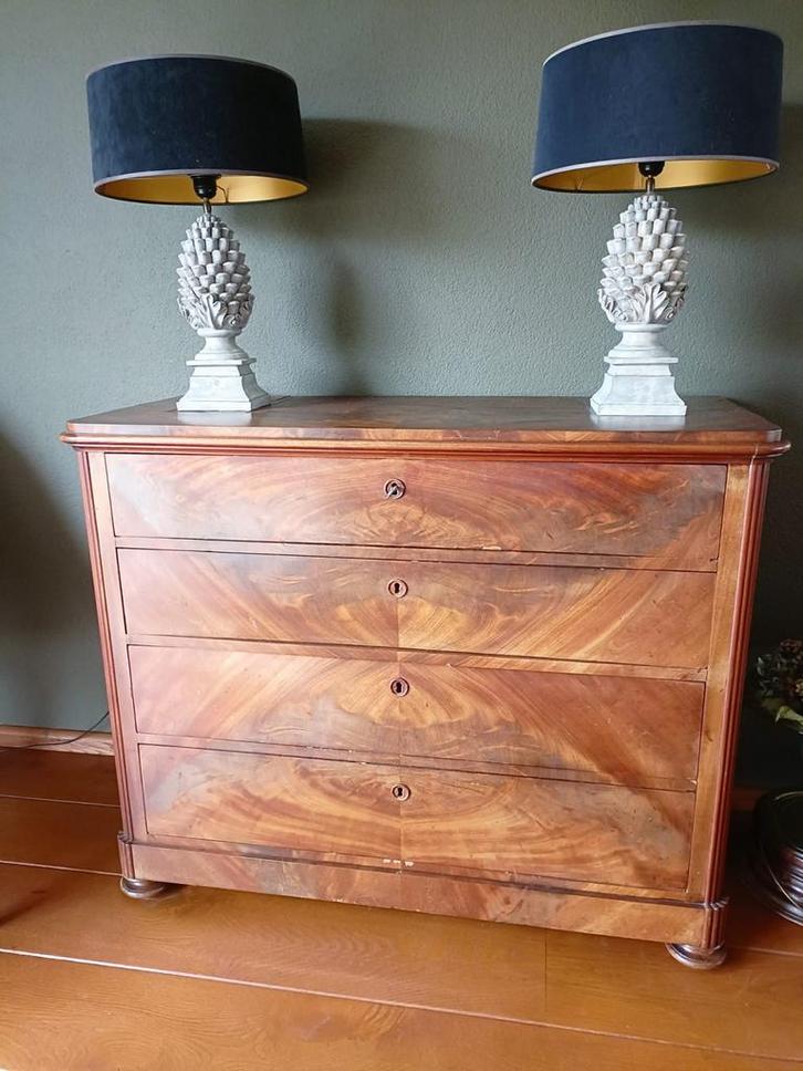 Antieke Mahonie Ladenkast, Antiek en Kunst, Antiek | Meubels | Kasten, Ophalen