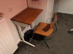Retro vintage schooltafel bureau met stoel schoolbank, Gebruikt, Ophalen