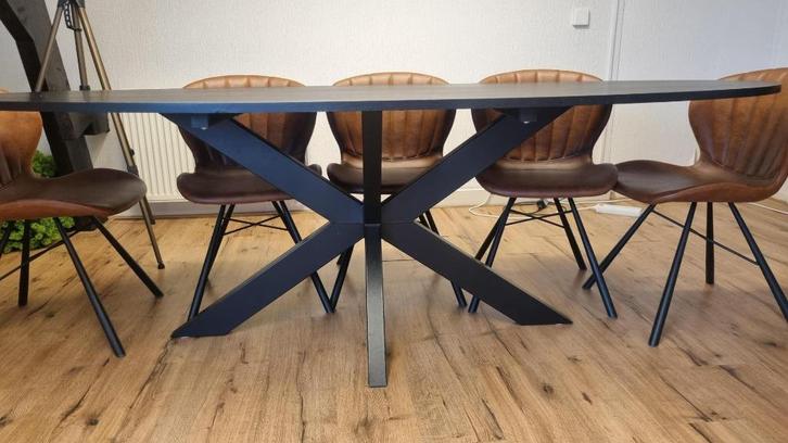 Mooie zwarte eettafel / vergadertafel, Huis en Inrichting, Tafels | Eettafels, Zo goed als nieuw, 50 tot 100 cm, 200 cm of meer