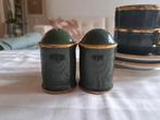 Pillivuyt peper en zoutstel bistro France vintage groen goud, Ophalen of Verzenden