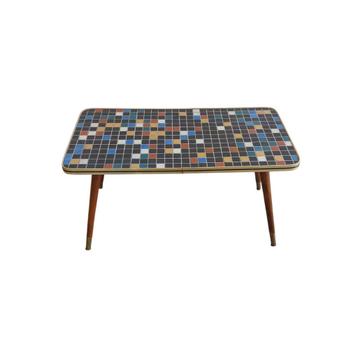 Vintage mozaïek bijzettafel, plantentafel  beschikbaar voor biedingen