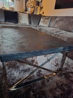 Eric Custer Stijl Salontafel Zwart/Zilver Visgraat, Huis en Inrichting, Tafels | Salontafels, Ophalen, Zo goed als nieuw