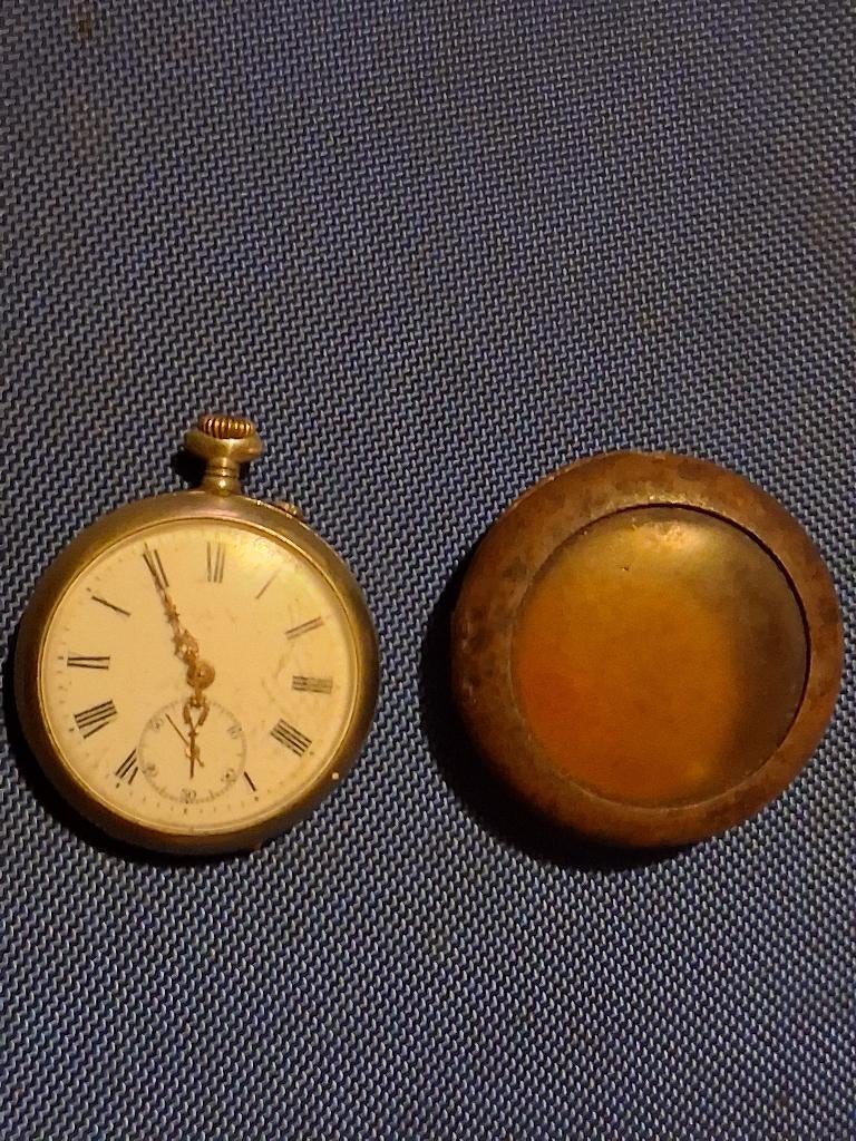 Zilveren zakhorloges Remontoir & Union ancre, Sieraden, Tassen en Uiterlijk, Horloges | Antiek, Overige merken, Zakhorloge, 1900 tot 1930