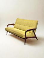 Scandinavische Vintage Midcentury Retro Bank, Huis en Inrichting, Banken | Sofa's en Chaises Longues, Teak minimalistisch groen scandinavisch design bank 3-zits