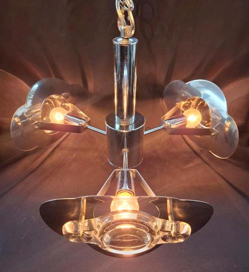 Kroonluchter Lenslamp Oscar Torlasco, Huis en Inrichting, Lampen | Kroonluchters, Zo goed als nieuw, Glas, Ophalen of Verzenden