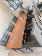 Industriële eettafel in hoogte verstelbaar, Huis en Inrichting, Tafels | Eettafels, 200 cm of meer, Zo goed als nieuw, Vijf personen of meer