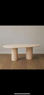 Travertin eettafel, Ophalen, Zo goed als nieuw, Rechthoekig, 50 tot 100 cm