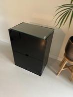 Bovenkast Metod met 2 glazen deuren Ikea, Ophalen, Zwart, 50 tot 100 cm, Zo goed als nieuw