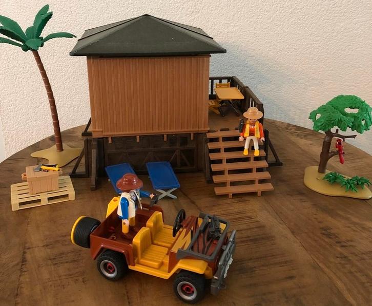 Playmobil Safari Set - Lodge, Quad, Strandsurfer, Masai, Kinderen en Baby's, Speelgoed | Playmobil, Zo goed als nieuw, Complete set