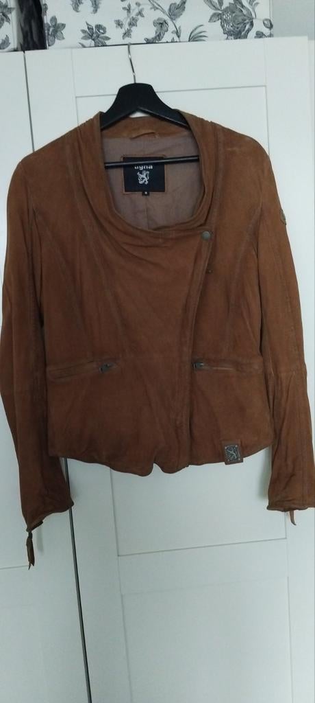 Leren Biker jack van Tigha., Maat 38/40 (M), Bruin, Nieuw, Ophalen of Verzenden