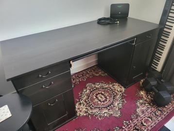 zwart bureau studie tafel 160 x 60 met lades beschikbaar voor biedingen
