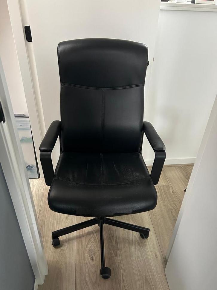 IKEA MALKOLM Bureaustoel - Zwart, Huis en Inrichting, Bureaustoelen, Gebruikt, Bureaustoel, Zwart, Ergonomisch, Ophalen