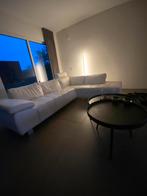 Witte leren hoekbank, Huis en Inrichting, Banken | Bankstellen, Ophalen, Gebruikt, Vierpersoons of meer