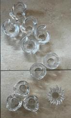 12 waxinelichthouders kristal, diverse vormen Villeroy&Boch, Huis en Inrichting, Woonaccessoires | Kandelaars en Kaarsen, Ophalen