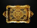 Florentijns Italiaans dienblad serveerblad  kleur goud bruin, Antiek en Kunst, Curiosa en Brocante, Ophalen of Verzenden