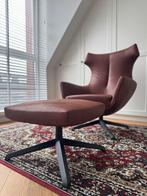 Nosto fauteuil met poef- Design on Stock cognac kleur, Huis en Inrichting, Fauteuils, Ophalen, Nieuw, 75 tot 100 cm, Metaal