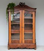 Antieke brocante XL Biedermeier kuifkast vintage meidenkast, Ophalen of Verzenden