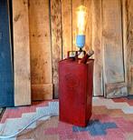 Unieke lamp! Vintage Shell olieblik 1955, Huis en Inrichting, Lampen | Tafellampen, Nieuw, Metaal, Ophalen