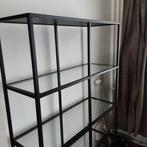 VITTSJÖ Stellingkast - Zwartbruin/Glas, Ophalen, Zo goed als nieuw