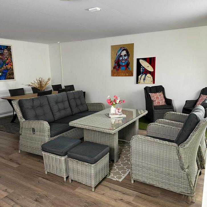 Wicker Loungeset — Tuinset / Verstelbare rugleuningen, Tuin en Terras, Tuinsets en Loungesets, Gebruikt, Wicker, Verzenden