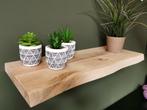 Wandplank - Massief eiken - Boomstam en recht - Vele afm., Huis en Inrichting, Woonaccessoires | Wandplanken en Boekenplanken