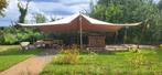 Mooie kwaliteits beige stretch tent stretchtent  te huur, Ophalen of Verzenden, 8 meter of meer