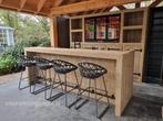 Combi bar met achterwand kast zwarte voetsteun steigerhout, Huis en Inrichting, Ophalen of Verzenden, Nieuw