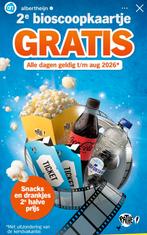AH spaarkaart 2e bioscoopkaartje GRATIS, Tickets en Kaartjes, Twee personen, Actie of Avontuur, Kortingskaartje
