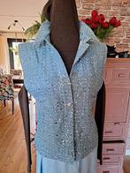Spijkerstof bodywarmer lovertjes s m, Ophalen of Verzenden, Zo goed als nieuw, Blauw