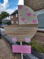 babybordverhuur westervoort, wandelwagen roze geboortebord, Ophalen, Nieuw, Geboortebord