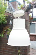 Crème-witte Industriële Hanglamp, Gebruikt, Ophalen of Verzenden, Metaal, Minder dan 50 cm